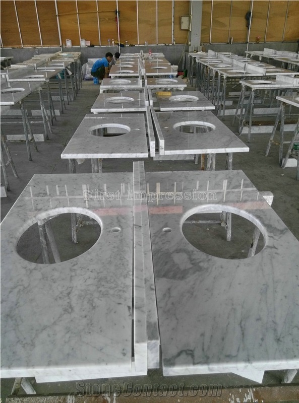 Bianco Statuario Marble Countertops/Kitchen Bar Top Kitchen Worktops/Kitchen Countertops/Kitchen Desk Tops/Custom Countertops Bathroom Tops with Polished for Home Hotel Decoration/Best Price Tops