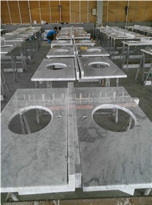 Bianco Statuario Marble Countertops/Kitchen Bar Top Kitchen Worktops/Kitchen Countertops/Kitchen Desk Tops/Custom Countertops Bathroom Tops with Polished for Home Hotel Decoration/Best Price Tops