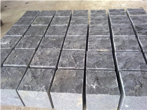 Black Granite Cobble Stone /Split Surface Cube Stone For Floor Covering /Top Natural Surface Black Granite For Walkway Pavers