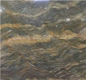 Brazil Golden Silk Quartzite/Golden Silk Slabs & Tiles/Silk Road Quartzite Cut to Size/Luxury Yellow Natural Quartzite/Hot Sale High Grade & Good Price Quartzite Slabs/New Polished Yellow Quartzite