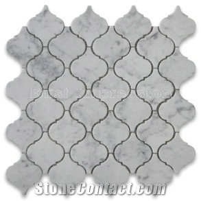 Calacatta Gold Lantern Shaped Mosaic Tiles /Grey Marble Mosaic Tiles for Flooring /Honed Lantern Shaped Grey Marble Mosaic Tiles