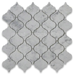 Calacatta Gold Lantern Shaped Mosaic Tiles /Grey Marble Mosaic Tiles for Flooring /Honed Lantern Shaped Grey Marble Mosaic Tiles