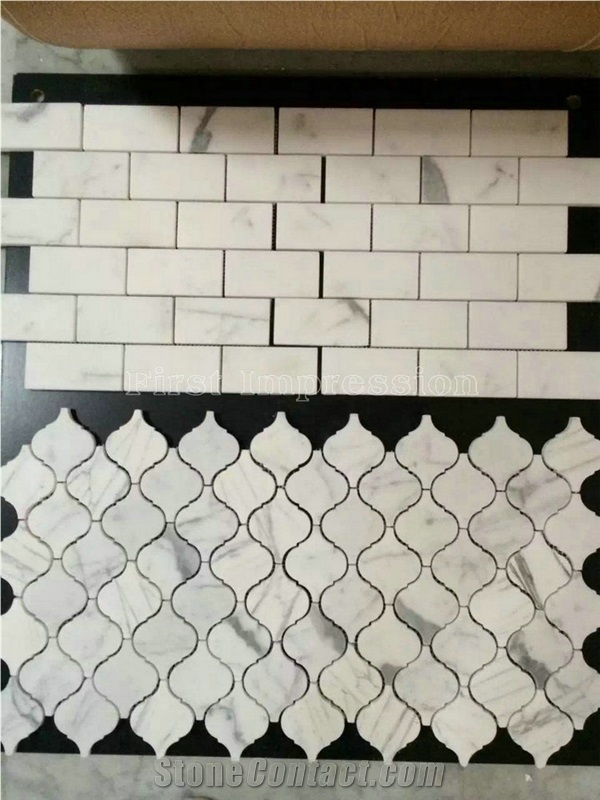 Carrara Lantern Pattern Mosaic/Italy Carrara White Marble Mosaic/Design Beautiful Stone Mosaic/Polished Nice Design Interior Stone Mosaic Tile/Natural Marble Stone Mosaic
