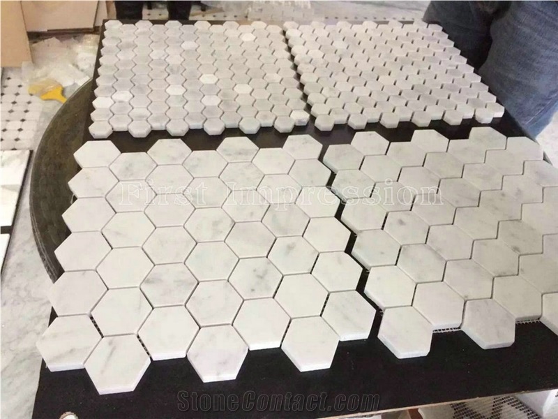 Carrara Lantern Pattern Mosaic/Italy Carrara White Marble Mosaic/Design Beautiful Stone Mosaic/Polished Nice Design Interior Stone Mosaic Tile/Natural Marble Stone Mosaic