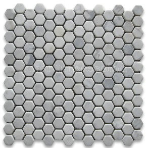 Carrara Marble 1 Inch Hexagon Mosaic Tile Tumbled/Carrara Grey Marble Tiles Hexagon/Thassos White Marble Mosaic Tiles