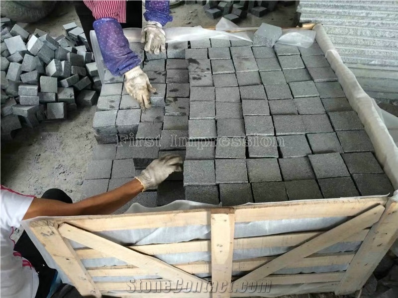 China G654 Dark Grey Granite/Sesame Black/China Nero Impala/Padang Dark Cube Stone/G654 Black Granite Cube Stone/Chinese Grey Marble