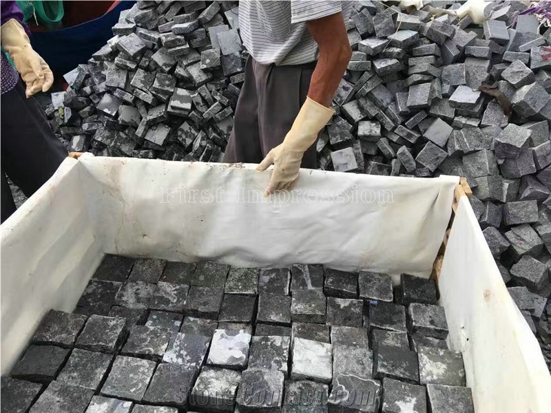 China G654 Dark Grey Granite/Sesame Black/China Nero Impala/Padang Dark Cube Stone/G654 Black Granite Cube Stone/Chinese Grey Marble