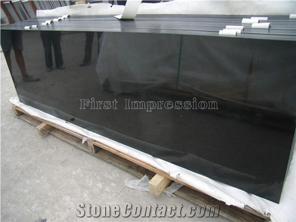 China Good Polished Mongolia Black Granite Slabs & Tiles/China Black Granite Slabs/High Grade Pure Black Granite/Extremely Black Granite