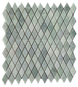 China Green Jade Onyx Mosaic/Basketweave Mosaic Pattern Tiles for Bathroom Walling Decoration/Crystal Green Marble Mosaic/Composited Mosaic/High Quality & Best Price Mosaic/Hot Sale Green Mosaic