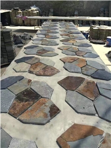 Crazy Slate Tile/Cheap Slate Flagging Tile/Flagstone Walkway Pavers/Multicolor Slate Floor Tiles/Rusty Slate Floor Covering