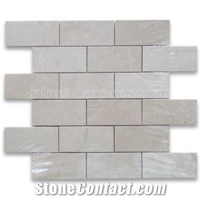 Cream Marfil Brick Shaped Mosaic Tiles /Brick Mosaic Tiles /Beige Marble Tiles /Brick Shaped Marble Mosaic Tiles