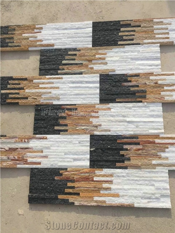 Culture Stone/Yellow Slate/Golden Grain Slate/Rusty Slate/China Slate Cultured Stone Corner/Rust Yellow Slate Corner Stone/Wall Cladding/Ledge Stone/Chinese Slate 