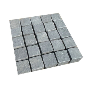 G654 Dark Grey Flamed Granite Paving Stone /G654 Gray Cube stone Meshwork /Sesame Grey Ganite Natural Surface Paving Set
