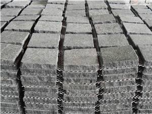 G654 Dark Grey Granite Cube Stone /G654 Grey Granite Paving Sets/Grey Sesame Granite Paving Stone Flamed 
