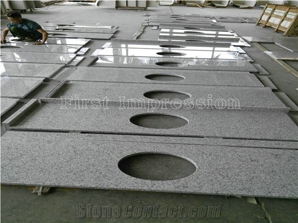 G655 Granite Kitchen Counter Top/China Tongan White Granite Kitchen Worktops/Hazel White Granite Kitchen Bar Top/Rice Grain White Granite Kitchen Desk Top/Kitchen Island Top/New Kitchen Bar Top