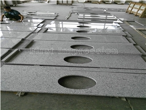 G655 Granite Kitchen Counter Top/China Tongan White Granite Kitchen Worktops/Hazel White Granite Kitchen Bar Top/Rice Grain White Granite Kitchen Desk Top/Kitchen Island Top/New Kitchen Bar Top