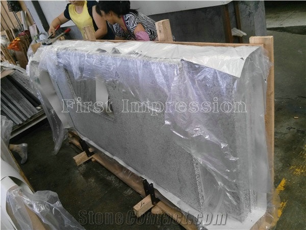 G655 Granite Kitchen Counter Top/China Tongan White Granite Kitchen Worktops/Hazel White Granite Kitchen Bar Top/Rice Grain White Granite Kitchen Desk Top/Kitchen Island Top/New Kitchen Bar Top