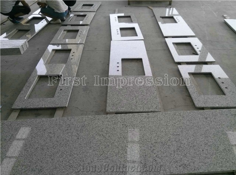 G655 Granite Kitchen Counter Top/Tongan White Granite Kitchen Worktops/Hazel White Granite Kitchen Bar Top/Rice Grain White Granite Kitchen Desk Top/Kitchen Island Top/Kitchen Top/Kitchen Bar Top