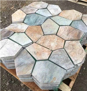 Good Price Slate Tile/Cheap Slate Flagging Tile/Flagstone Walkway Pavers/China Rustic Slate Random Flagstone Pavers/Floor Paving/Walkway Pavers/Best Price Slate & High Quality Slate/Multicolor Slate