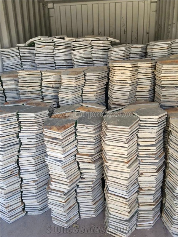 Good Price Slate Tile/Cheap Slate Flagging Tile/Flagstone Walkway Pavers/China Rustic Slate Random Flagstone Pavers/Floor Paving/Walkway Pavers/Best Price Slate & High Quality Slate/Multicolor Slate