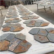 Good Quality Slate Tile/Cheap Slate Flagging Tile/Flagstone Walkway Pavers/China Rustic Slate Random Flagstone Pavers/Floor Paving/Walkway Pavers/Best Price Slate & High Quality Slate/Multicolor Slate