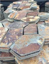 Good Quality Slate Tile/Cheap Slate Flagging Tile/Flagstone Walkway Pavers/China Rustic Slate Random Flagstone Pavers/Floor Paving/Walkway Pavers/Best Price Slate & High Quality Slate/Multicolor Slate