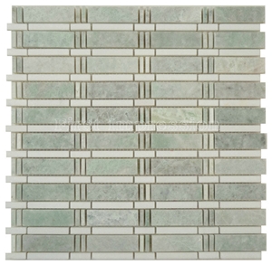 Green Jade Onyx Mosaic/Basketweave Mosaic Pattern Tiles for Bathroom Walling Decoration/Crystal Green Marble Mosaic/Composited Mosaic/High Quality & Best Price Mosaic
