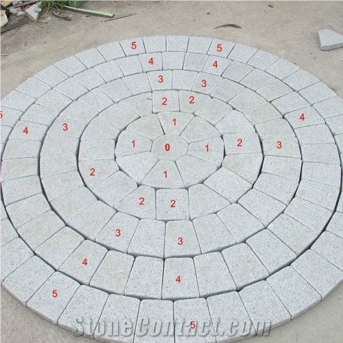 Grey Granite Paver Round Shape/G603 Light Gray Granite Paving Stone /Flamed Grey Granite Paver