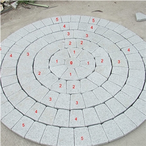 Grey Granite Paver Round Shape/G603 Light Gray Granite Paving Stone /Flamed Grey Granite Paver