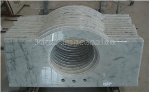 Guangxi White Marble Countertop/White Marble Vanity Top/Carrara White Marble Countertop /White Statuario Marble Bath Top/Polished Countertop