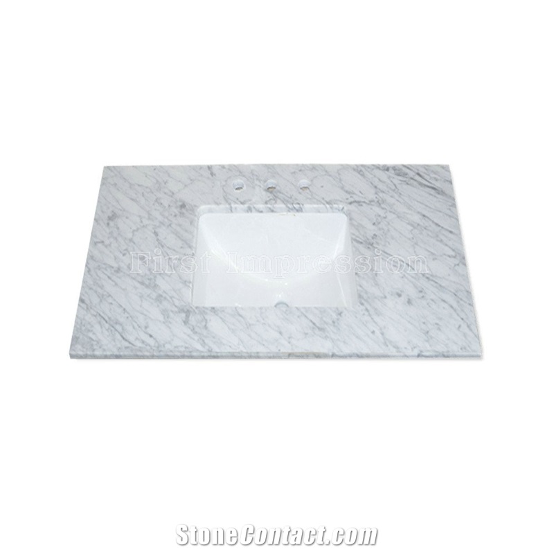 Guangxi White Marble Countertop/White Marble Vanity Top/Carrara White Marble Countertop /White Statuario Marble Bath Top/Polished Countertop