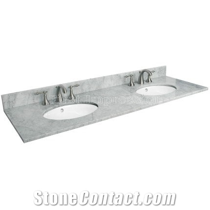 Guangxi White Marble Countertop/White Marble Vanity Top/Carrara White Marble Countertop /White Statuario Marble Bath Top/Polished Countertop