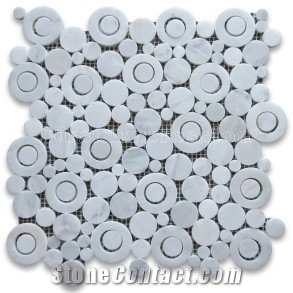 Heart Shaped Marble Mosaic Tiles /Calacatta Gold Marble Mosaic Tiles for Flooring /Heart Shaped Marble Mosaic Tiles