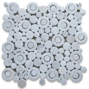 Heart Shaped Marble Mosaic Tiles /Calacatta Gold Marble Mosaic Tiles for Flooring /Heart Shaped Marble Mosaic Tiles