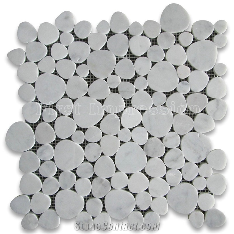 Heart Shaped Marble Mosaic Tiles /Calacatta Gold Marble Mosaic Tiles for Flooring /Heart Shaped Marble Mosaic Tiles