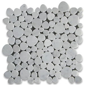 Heart Shaped Marble Mosaic Tiles /Calacatta Gold Marble Mosaic Tiles for Flooring /Heart Shaped Marble Mosaic Tiles