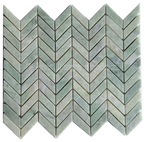 High Quality China Green Jade Onyx Mosaic/Basketweave Mosaic Pattern Tiles for Bathroom Walling Decoration/Crystal Green Marble Mosaic/Composited Mosaic