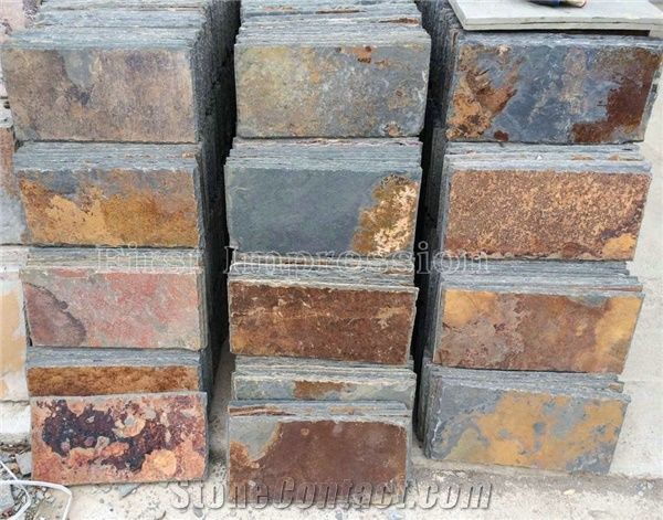 High Quality Rust China Rust Culture Stone/Slate/Golden Grain Slate/Rusty Slate/Slate Cultured Stone Corner/Rust Yellow Slate Tiles/Slate Floor Tiles/Slate Wall Covering/Slate Wall Tiles/Slate Slabs