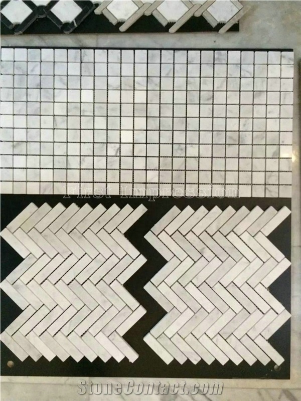 Hot Sale Italy Carrara White Marble Mosaic/Design Beautiful Stone Mosaic/Polished Nice Design Interior Stone Mosaic Tile/Natural Marble Stone Mosaic