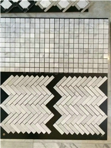 Hot Sale Italy Carrara White Marble Mosaic/Design Beautiful Stone Mosaic/Polished Nice Design Interior Stone Mosaic Tile/Natural Marble Stone Mosaic