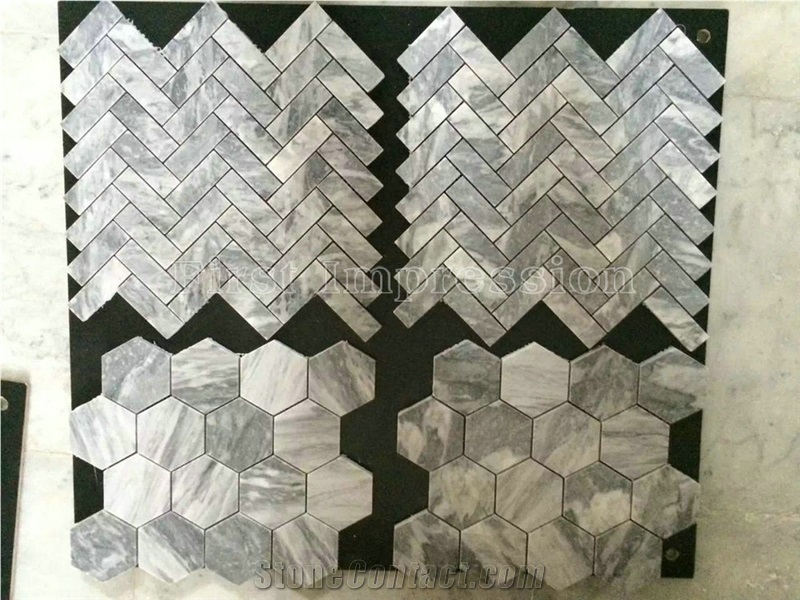 Hot Sale Italy Carrara White Marble Mosaic/Design Beautiful Stone Mosaic/Polished Nice Design Interior Stone Mosaic Tile/Natural Marble Stone Mosaic