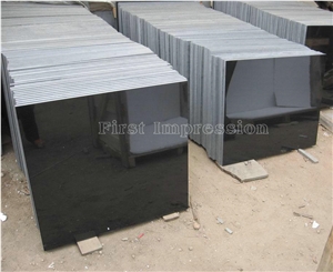 Mongolia Black Granite Slabs & Tiles/China Black Granite Slabs/High Polished Pure Black Granite/Extremely Black Granite