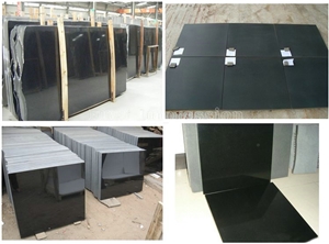 Mongolia Black Granite Slabs & Tiles/China Black Granite Slabs/High Polished Pure Black Granite/Extremely Black Granite