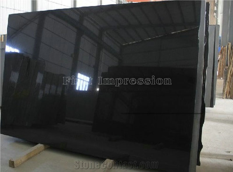 Mongolia Black Granite Slabs & Tiles/China Black Granite Slabs/High Polished Pure Black Granite/Extremely Black Granite