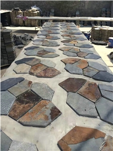 Multicolor Crazy Slate Tile/Cheap Slate Flagging Tile/Flagstone Walkway Pavers/China Rustic Slate Random Flagstone Pavers/Floor Paving/Walkway Pavers/Best Price Slate & High Quality Slate
