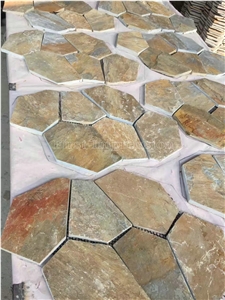 Multicolor Crazy Slate Tile/Cheap Slate Flagging Tile/Flagstone Walkway Pavers/China Rustic Slate Random Flagstone Pavers/Floor Paving/Walkway Pavers/Best Price Slate & High Quality Slate