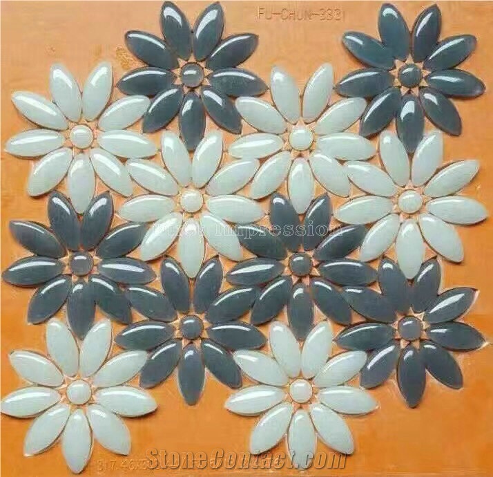 New Bathroom Mosaic Tile/Kitchen Mosaic Tile/Glass Mosaic/Popular Mosaic/Wall & Floor Mosaic/Composited Mosaic/Beauty Flower Mosaic/Cheap Mosaic/High Quality Glass Mosaic