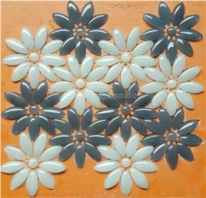 New Bathroom Mosaic Tile/Kitchen Mosaic Tile/Glass Mosaic/Popular Mosaic/Wall & Floor Mosaic/Composited Mosaic/Beauty Flower Mosaic/Cheap Mosaic/High Quality Glass Mosaic