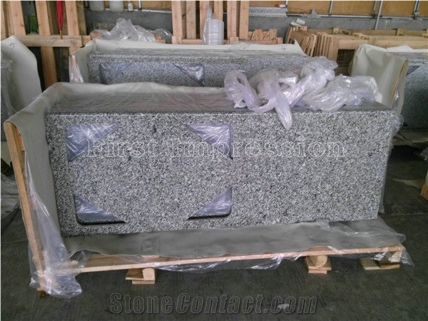 New Swan White Granite Counter Tops/Granite Reception Counter/Stone Reception Desk/Work Tops/Solid Surface Table Tops/Square Table Top/Best Price & High Quality Kitchen Top/Hot Sale/China Granite Top