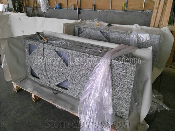 New Swan White Granite Counter Tops/Granite Reception Counter/Stone Reception Desk/Work Tops/Solid Surface Table Tops/Square Table Top/Best Price & High Quality Kitchen Top/Hot Sale/China Granite Top